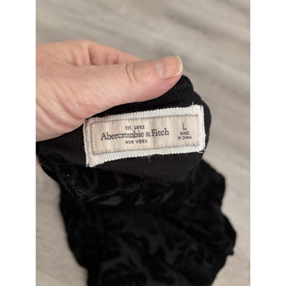 abercrombie fitch Burnout Velvet Rose Floral Black Mini Dress Whimsigoth Witchy - Picture 4 of 8